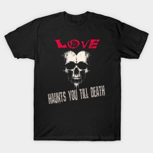 Hauntingly Sweet: A Creepy Grunge Skull Heart T-Shirt